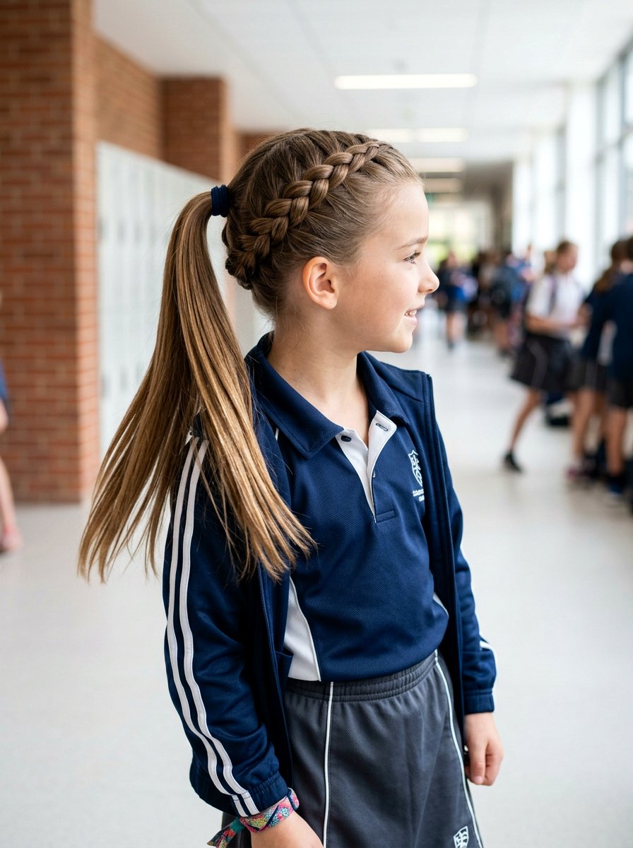 Side Dutch Braid Ponytail - 20 school side braid hairstyle - 20 school side braid hairstyle