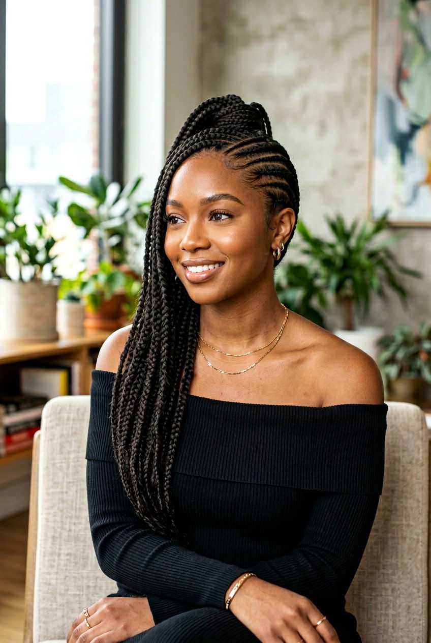 Side Feed In Braids Ponytail - 20 feed in braids ponytail - 20 feed in braids ponytail