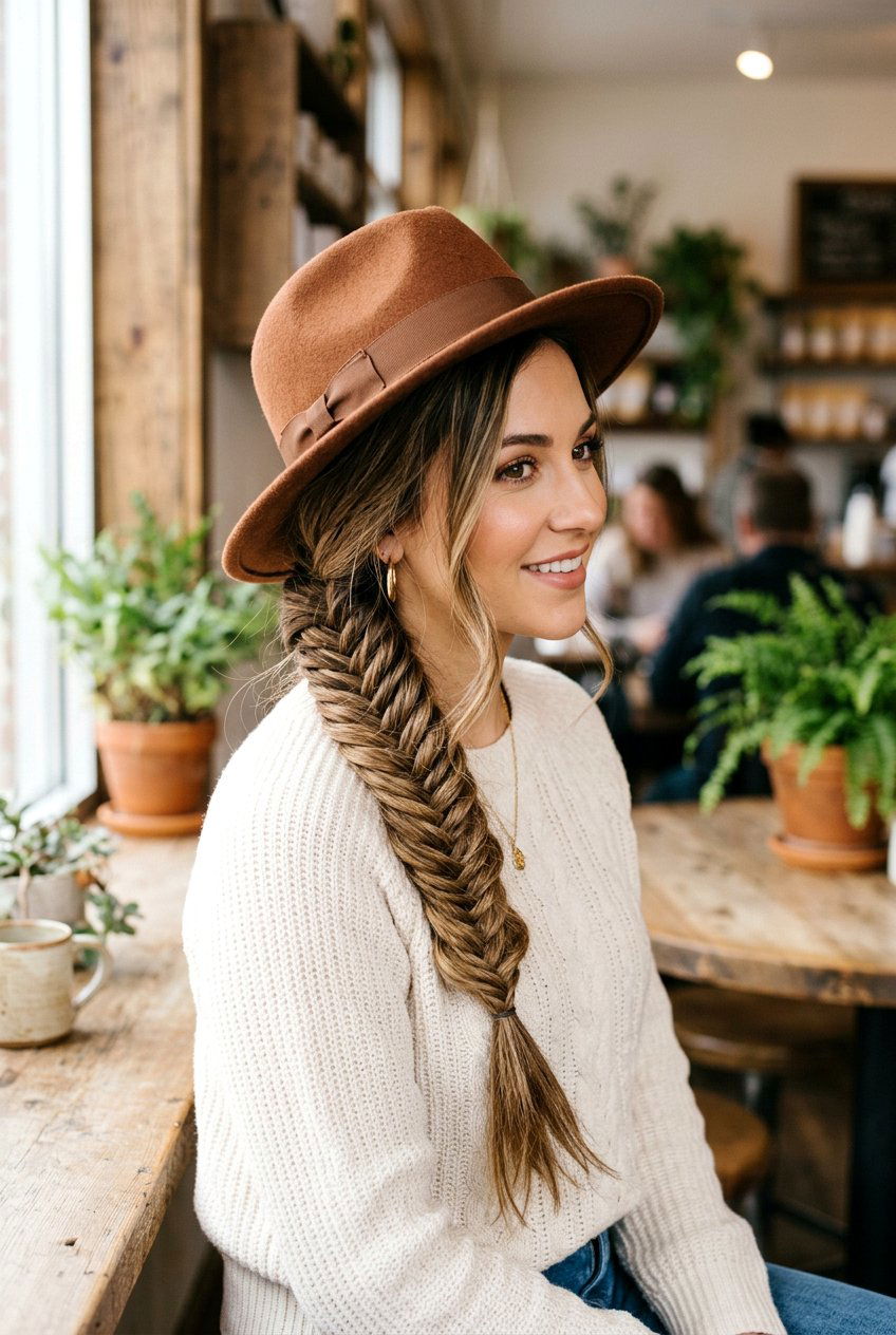 Side Fishtail Braid - 20 cowgirl braid hairstyles - 20 cowgirl braid hairstyles