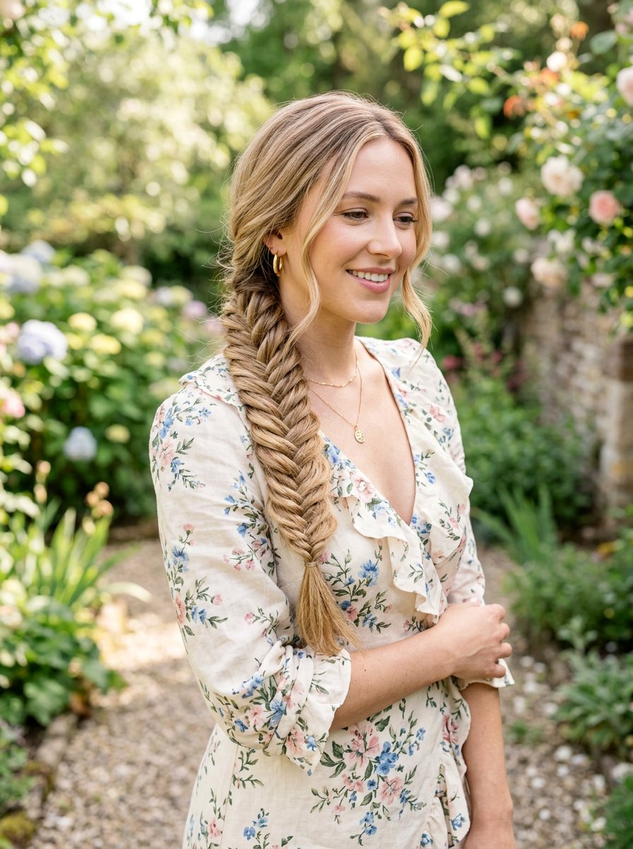 Side Fishtail Braid - 20 fishtail braid hairstyle for long hair - 20 fishtail braid hairstyle for long hair