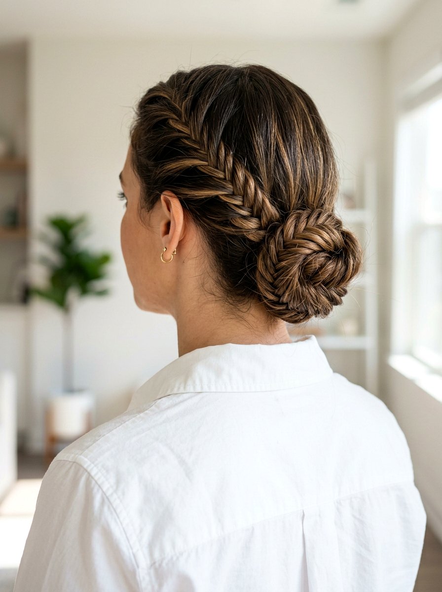 Side Fishtail Braid Bun - 20 side fishtail braid for medium hair - 20 side fishtail braid for medium hair