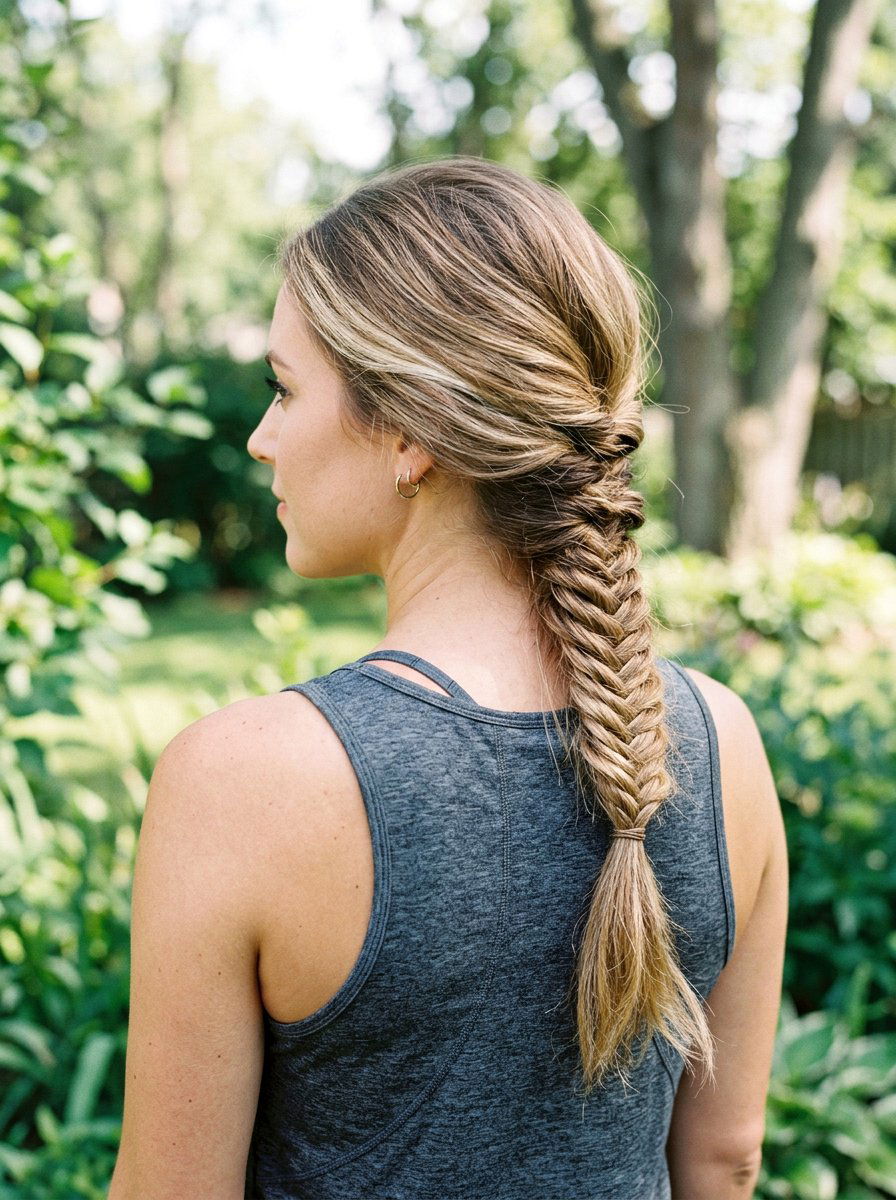 Side Fishtail Braid Ponytail - 20 side fishtail braid for medium hair - 20 side fishtail braid for medium hair