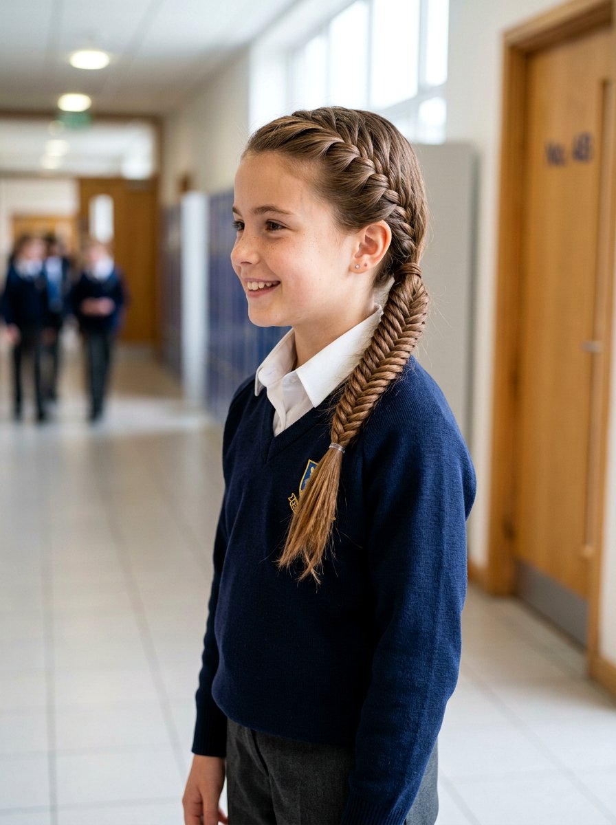 Side Fishtail Ponytail - 20 school side braid hairstyle - 20 school side braid hairstyle