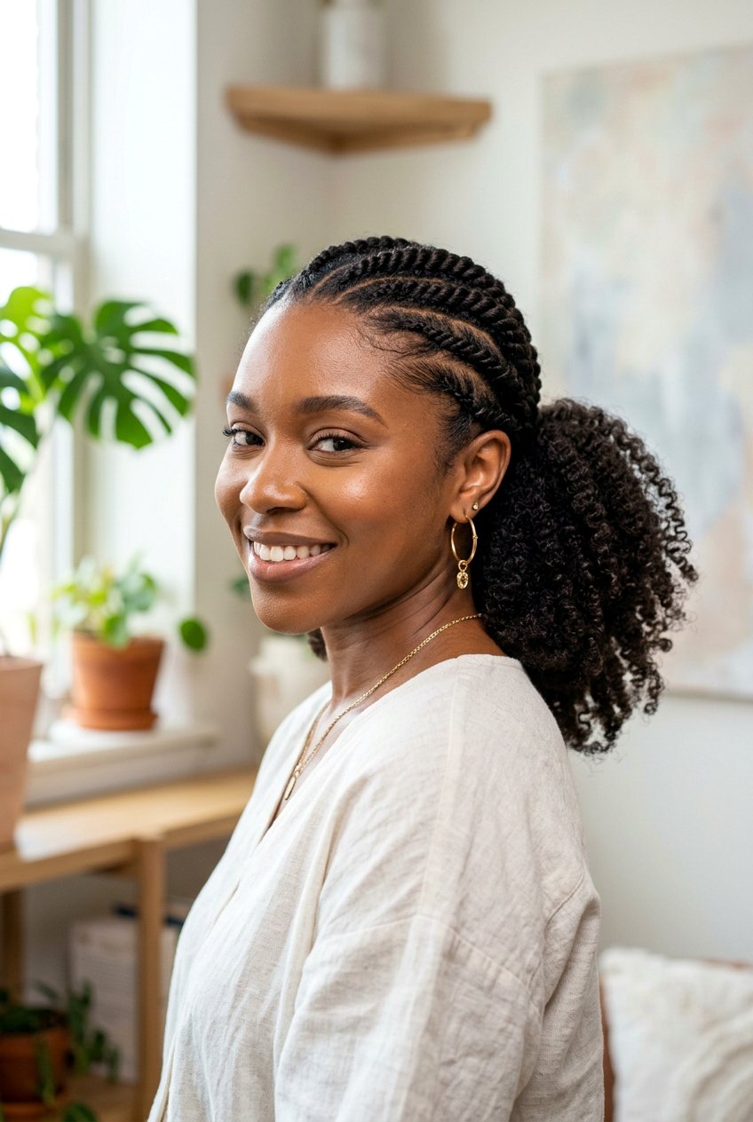 Side Flat Twist Ponytail - 20 flat twist ponytail for natural hair - 20 flat twist ponytail for natural hair