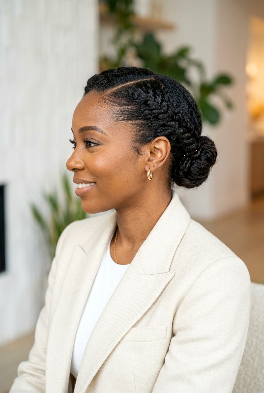 Side Flat Twist - 20 easy work hairstyle for long curly hair - 20 easy work hairstyle for long curly hair