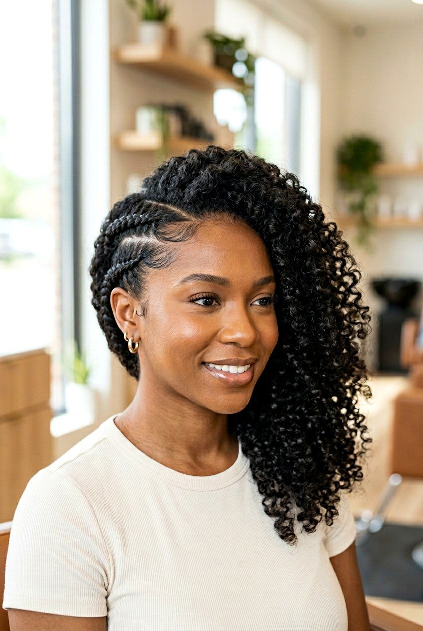 Side Flat Twists - 20 school hairstyle for naturally curly hair - 20 school hairstyle for naturally curly hair