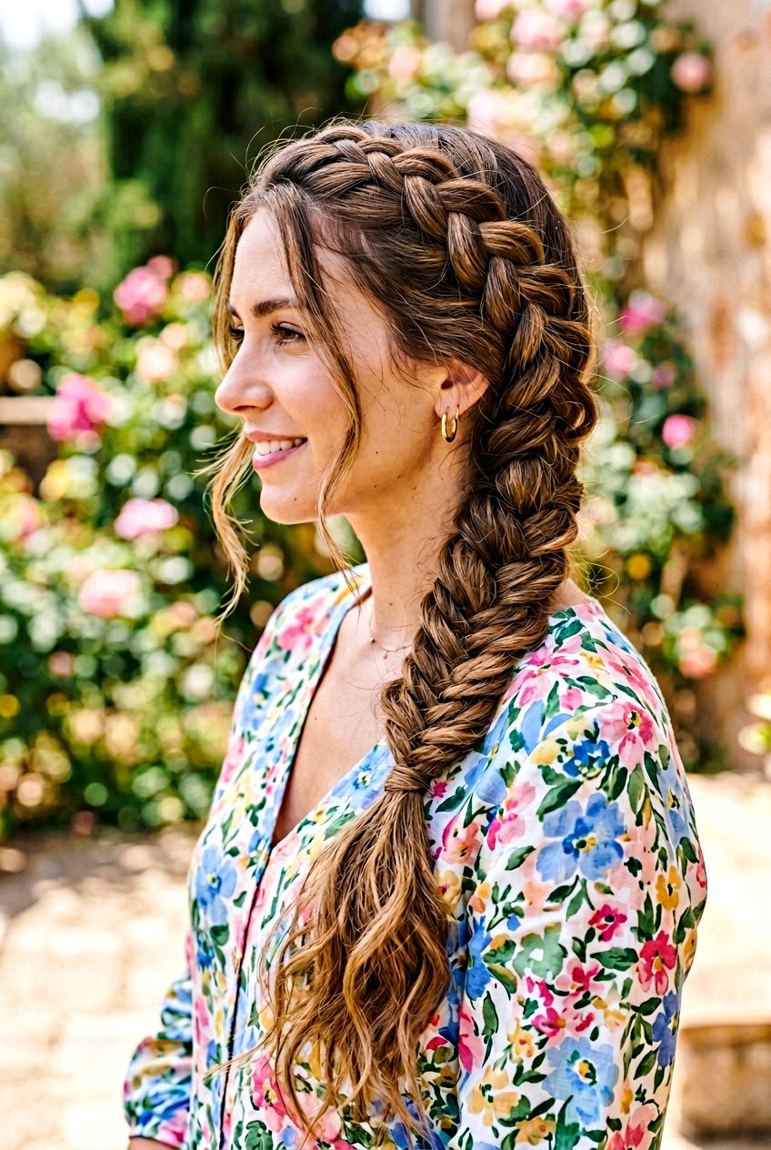 Side French Braid - 20 first day of college hairstyle - 20 first day of college hairstyle