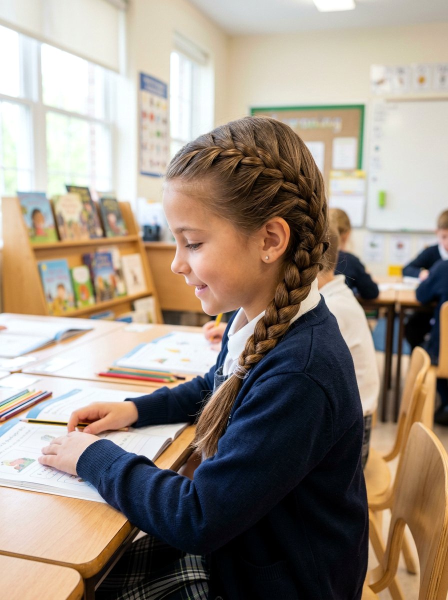 Side French Braid - 20 school side braid hairstyle - 20 school side braid hairstyle