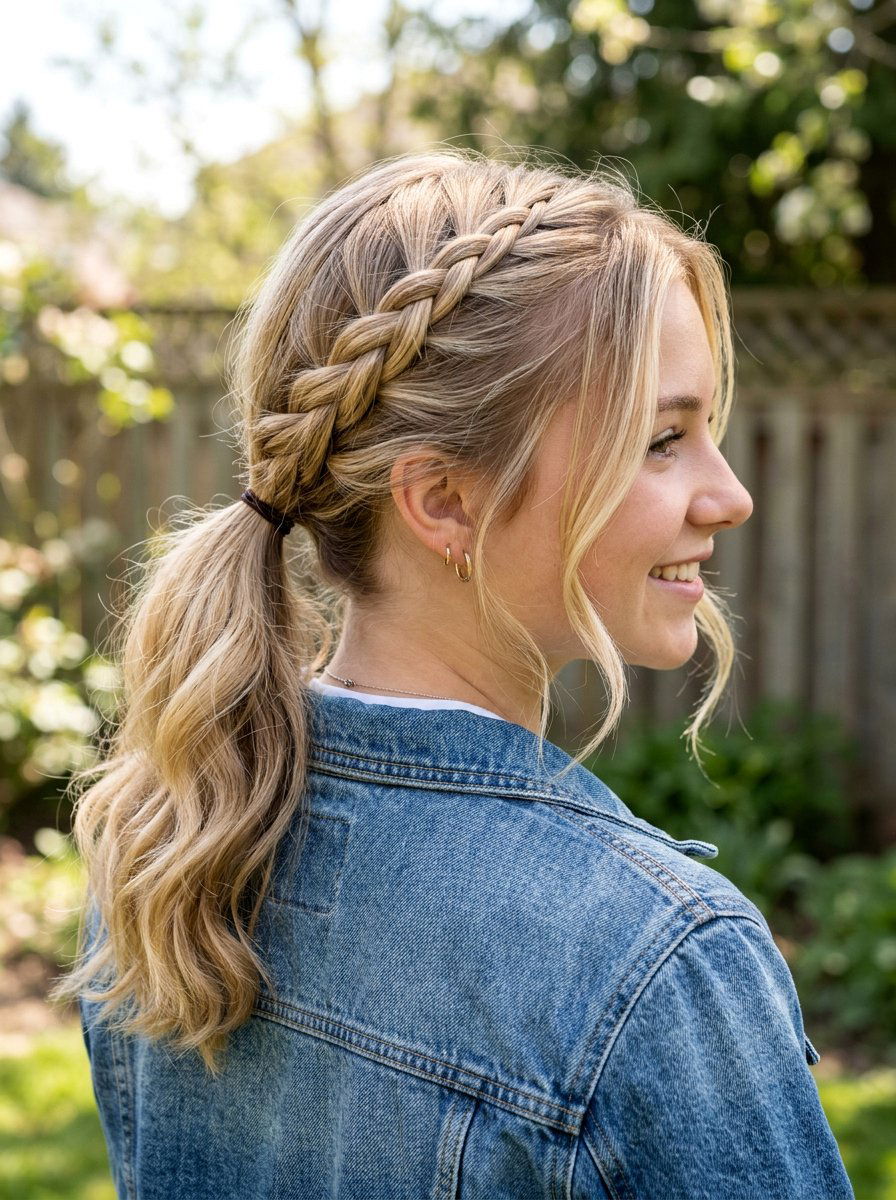 Side French Braid Ponytail - 20 school french braid ponytail - 20 school french braid ponytail