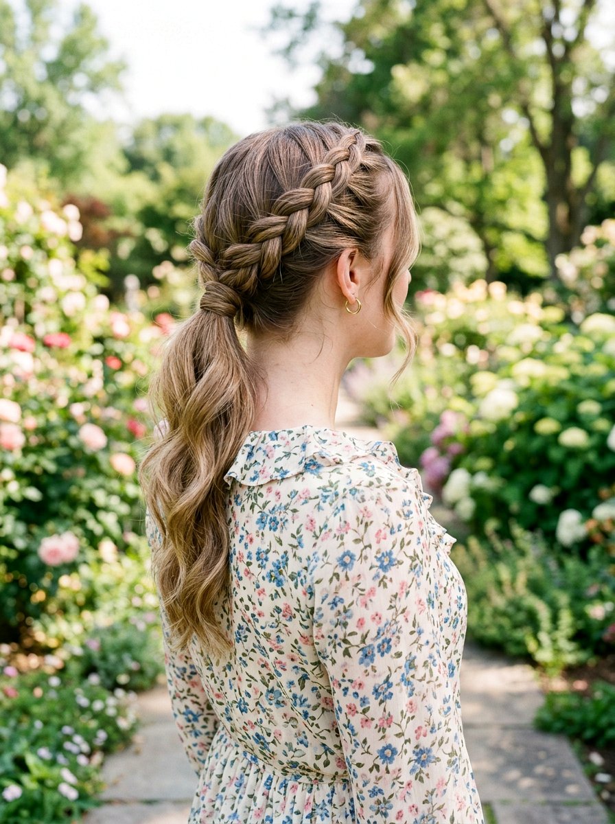Side French Braid Ponytail - 20 french braid ponytail hairstyle - 20 french braid ponytail hairstyle