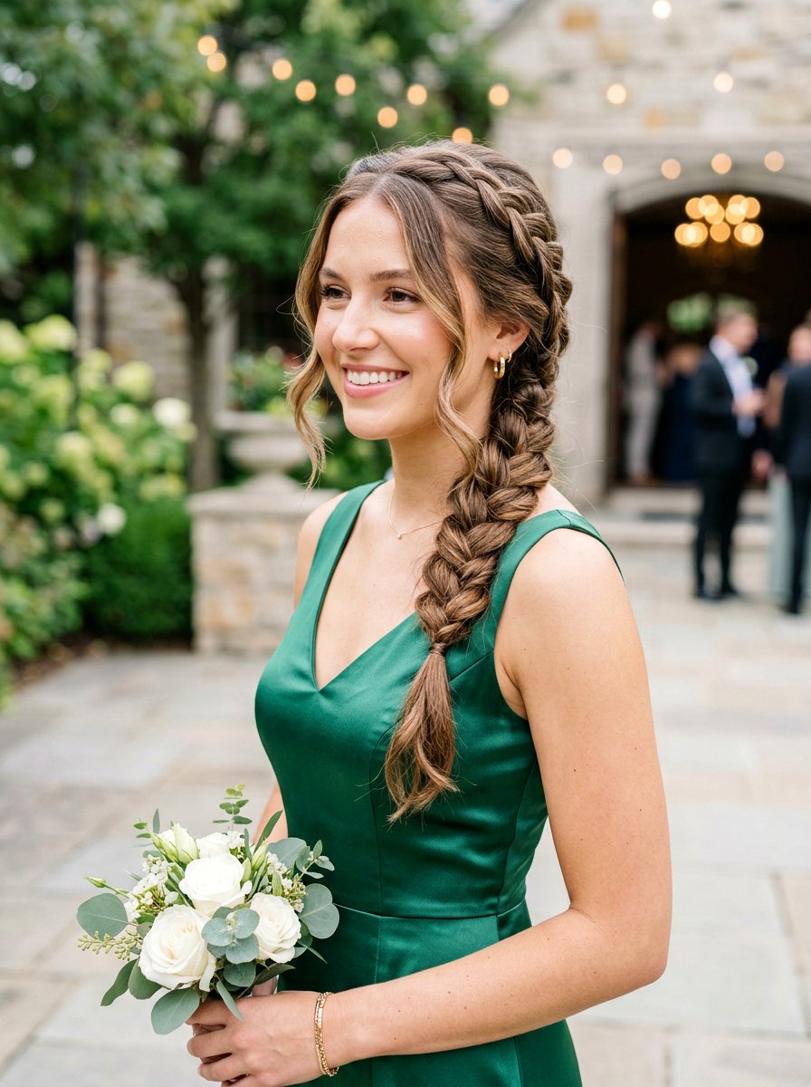 Side French Braid for Homecoming - 20 homecoming side braid hairstyle - 20 homecoming side braid hairstyle