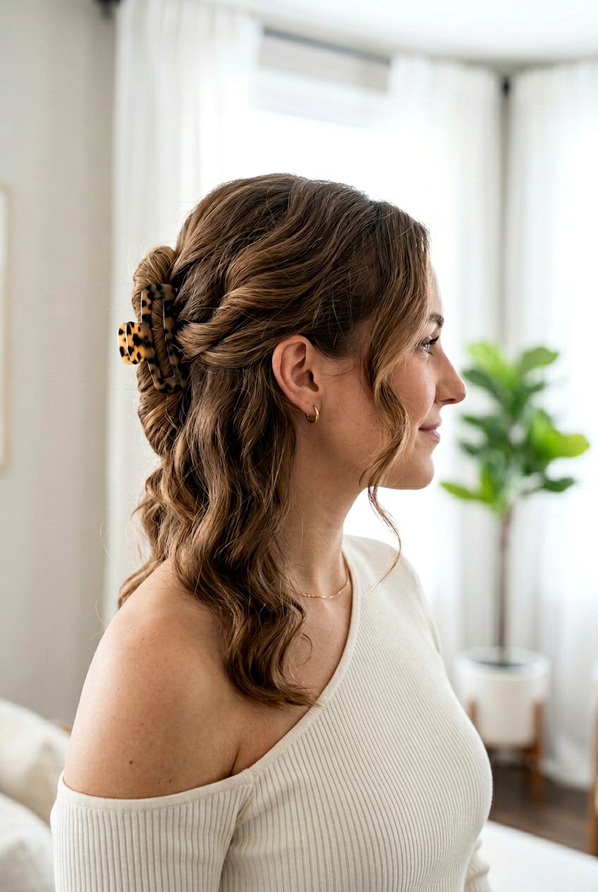 Side French Twist With Claw Clip - 20 french twist claw clip hairstyle - 20 french twist claw clip hairstyle