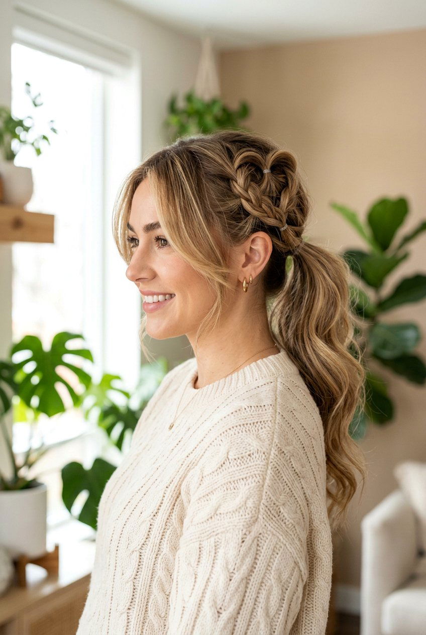 Side Heart Ponytail - 20 heart ponytail hairstyle - 20 heart ponytail hairstyle