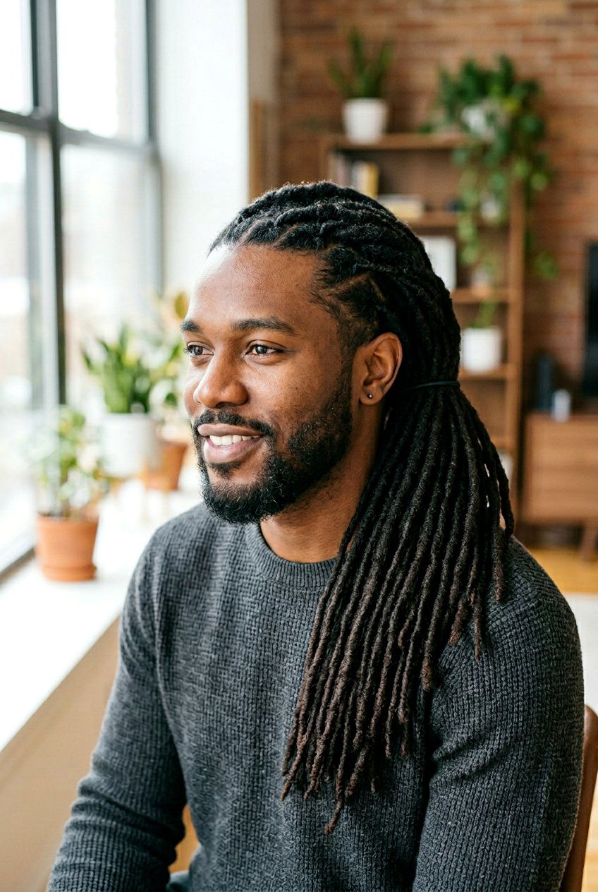 Side Loc Ponytail - 20 loc ponytail for black men - 20 loc ponytail for black men