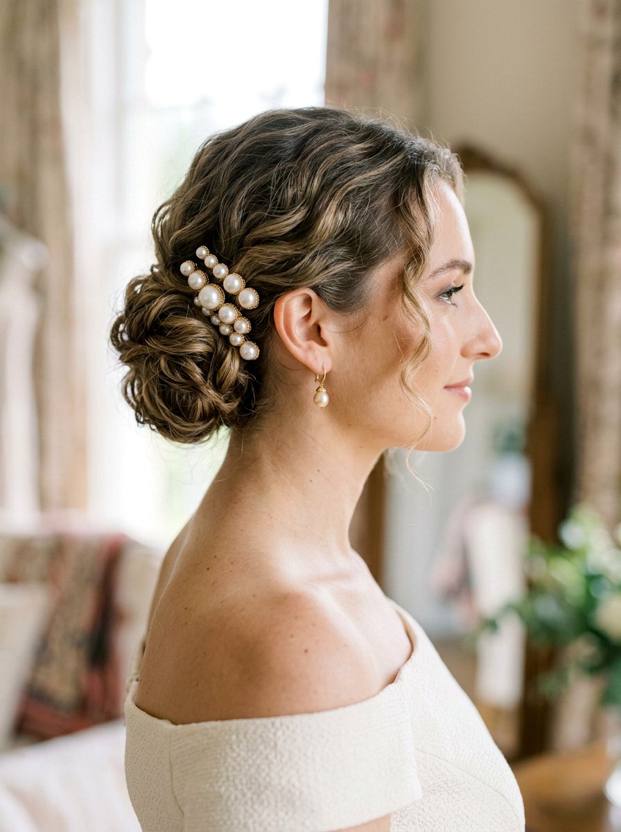 20 Stunning Pearl Embellished Bun Hairstyle Ideas for Elegance