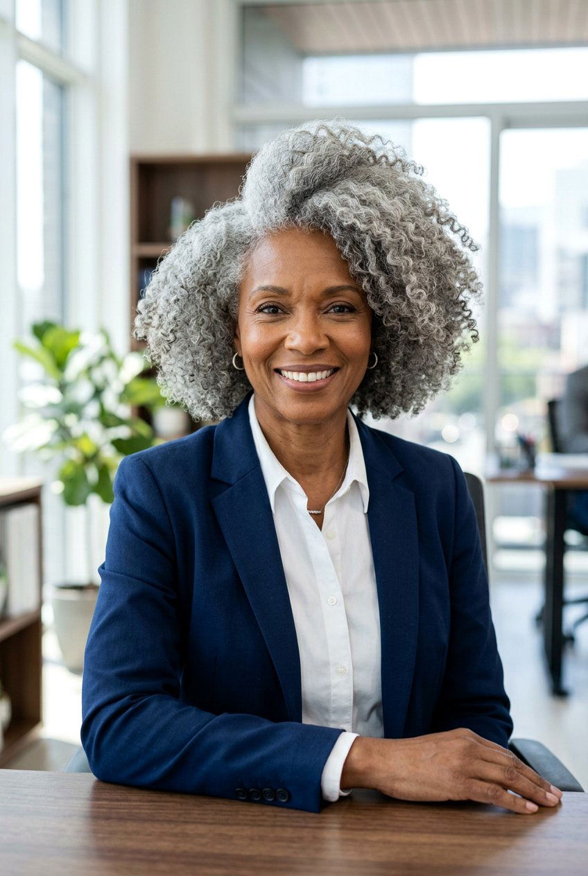 Side Part Afro - 20 natural hairstyles for women over 50 - 20 natural hairstyles for women over 50