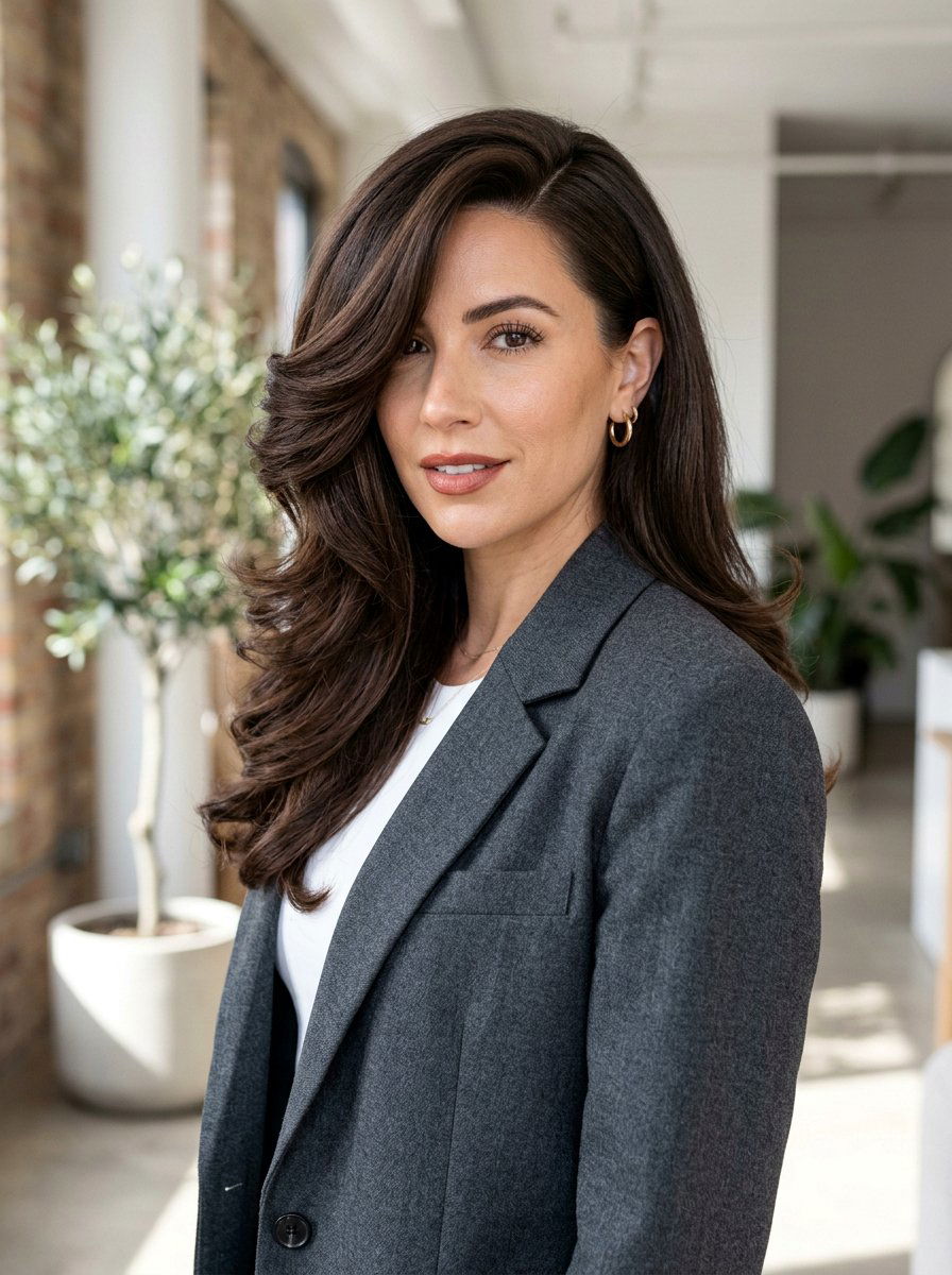 Side Part Blowout - 20 interview hairstyle with simple blowout - 20 interview hairstyle with simple blowout