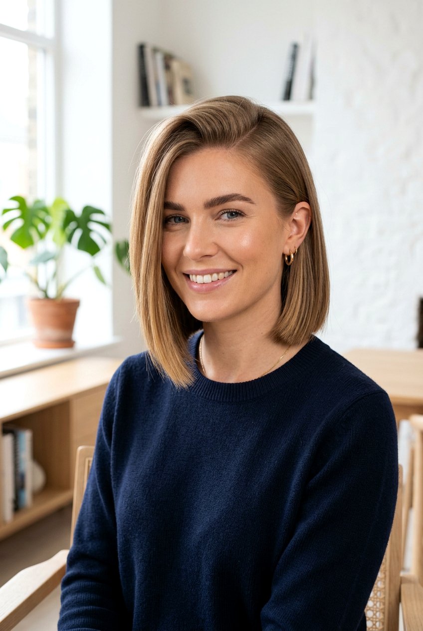 Side Part Bob - 20 straight hairstyles for short hair - 20 straight hairstyles for short hair