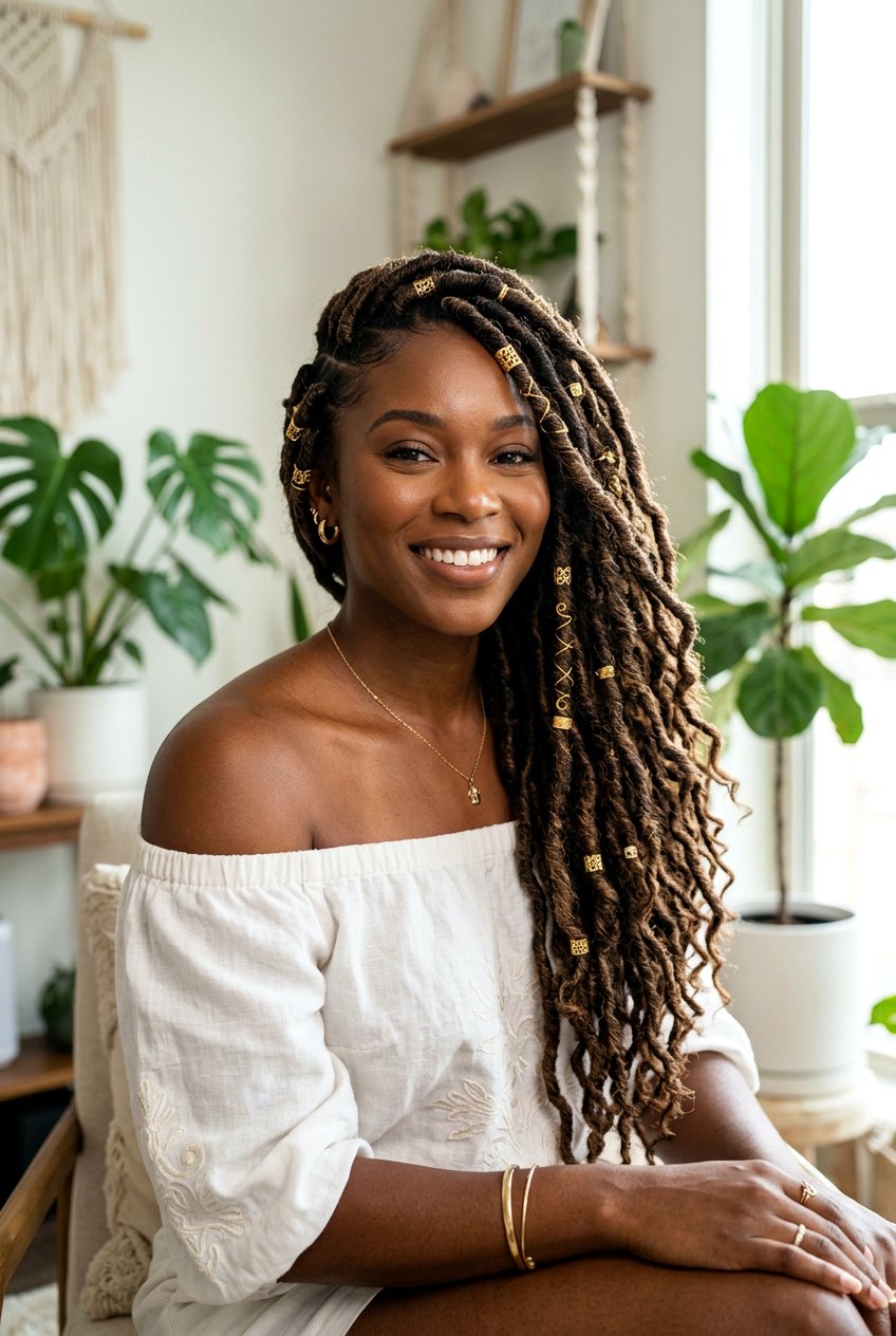 Side Part Boho Faux Locs - 20 boho faux loc hairstyles - 20 boho faux loc hairstyles