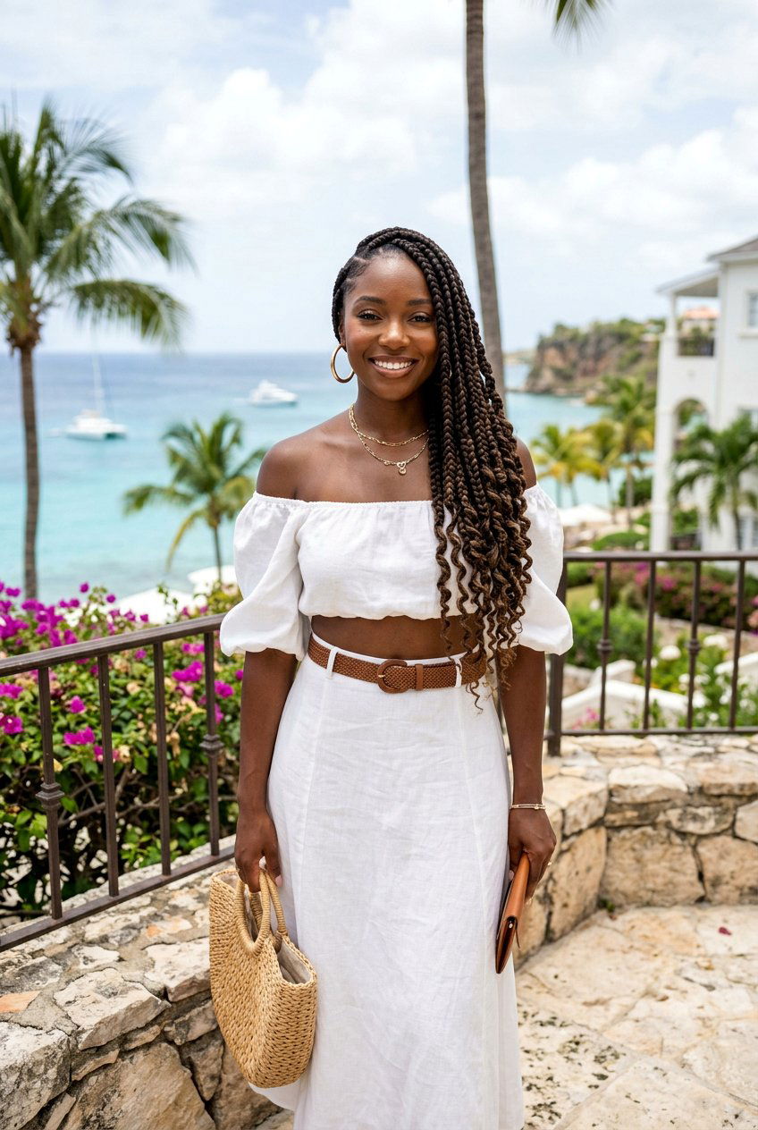 Side Part Braids - 20 beach hairstyle for black women braids - 20 beach hairstyle for black women braids