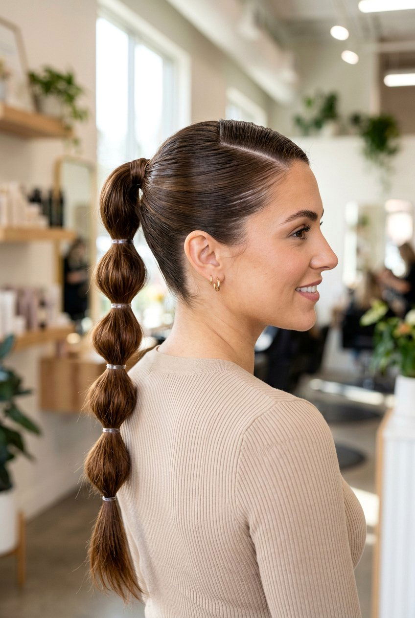 Side Part Bubble Ponytail - 20 professional ponytail with side part - 20 professional ponytail with side part