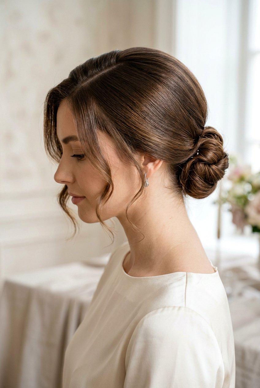Side Part Chignon - 20 classic chignon hairstyle - 20 classic chignon hairstyle