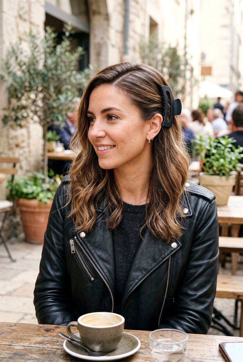 Side Part Claw Clip - 20 easy claw clip hairstyles for short hair - 20 easy claw clip hairstyles for short hair