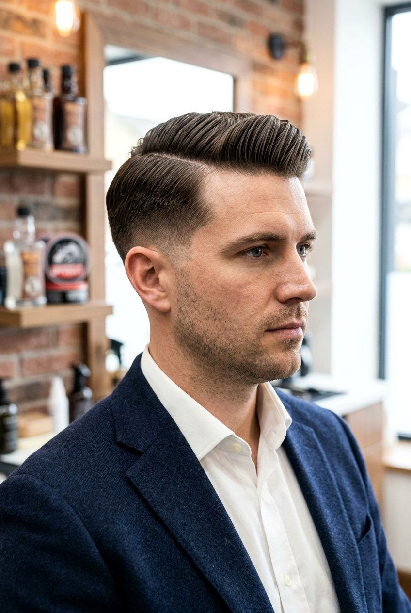 Side Part Comb Over - 20 comb over fade haircut - 20 comb over fade haircut