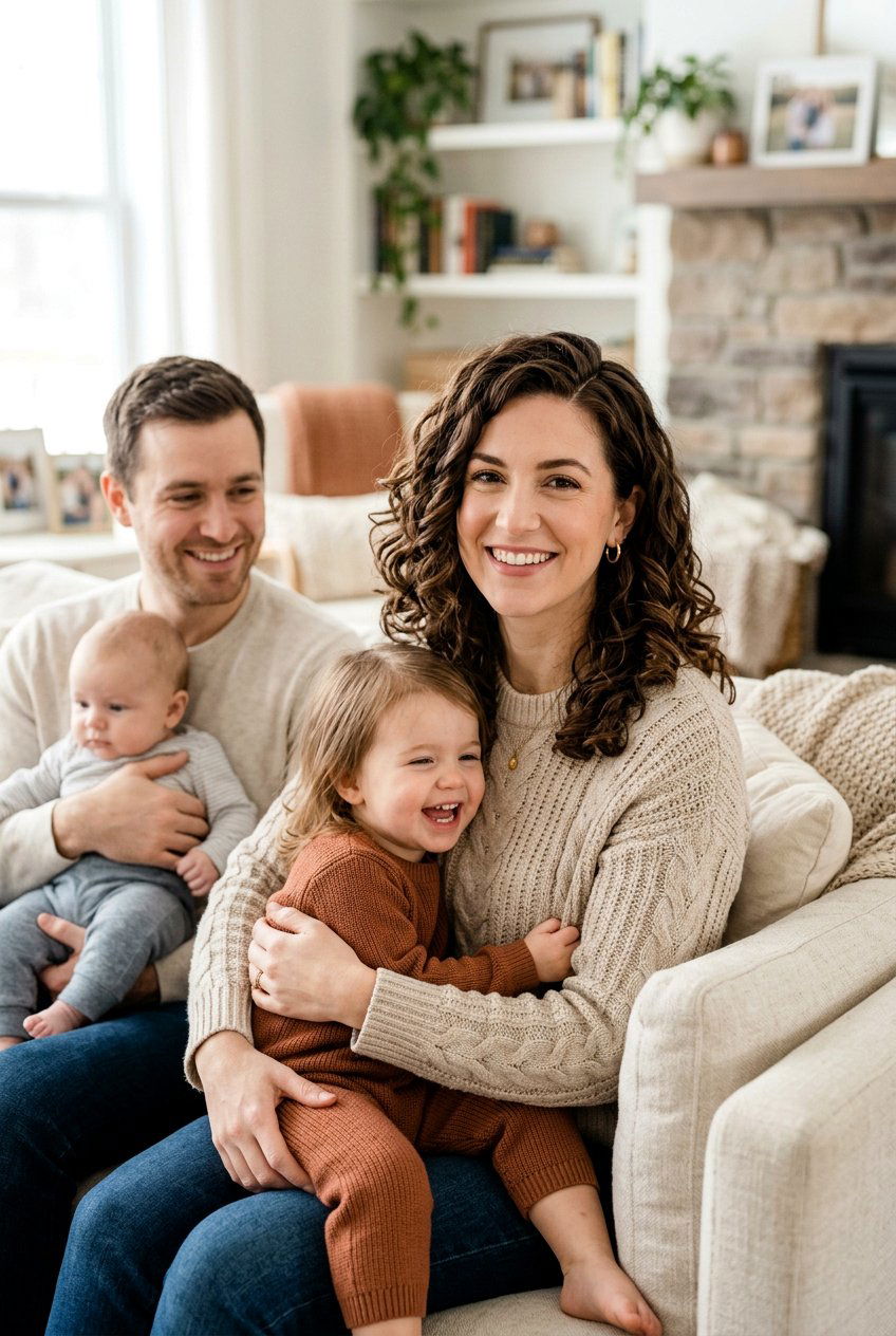 Side Part Curls For Family Sessions - 20 family session hairstyles - 20 family session hairstyles