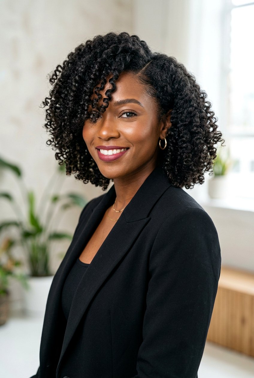 Side Part Curly Bob - 20 crochet curly bob for black women - 20 crochet curly bob for black women