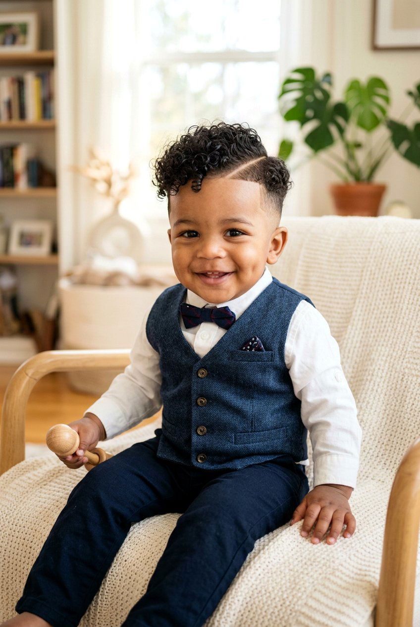 Side Part Curly Fade - 20 baby boy haircut for curly hair - 20 baby boy haircut for curly hair