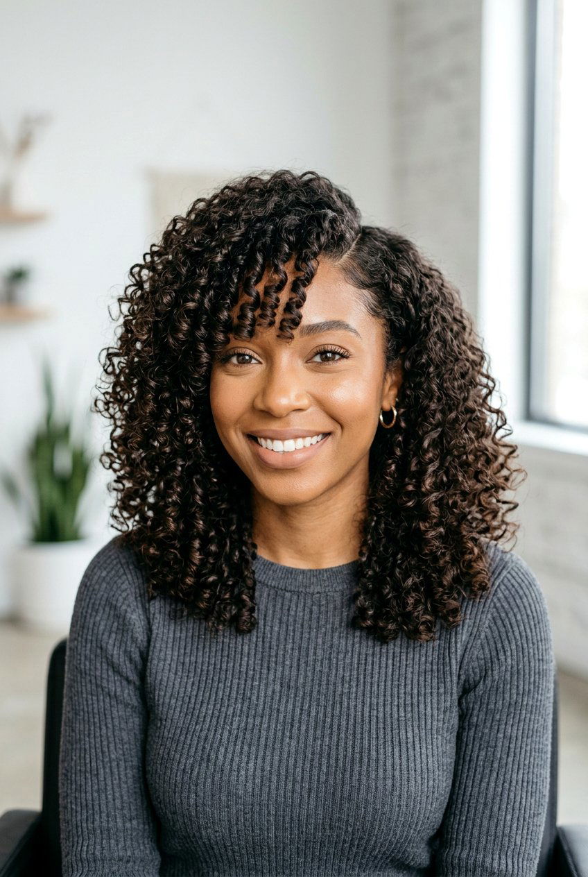 Side Part Curly Hair With Bangs - 20 curly hair with bangs - 20 curly hair with bangs