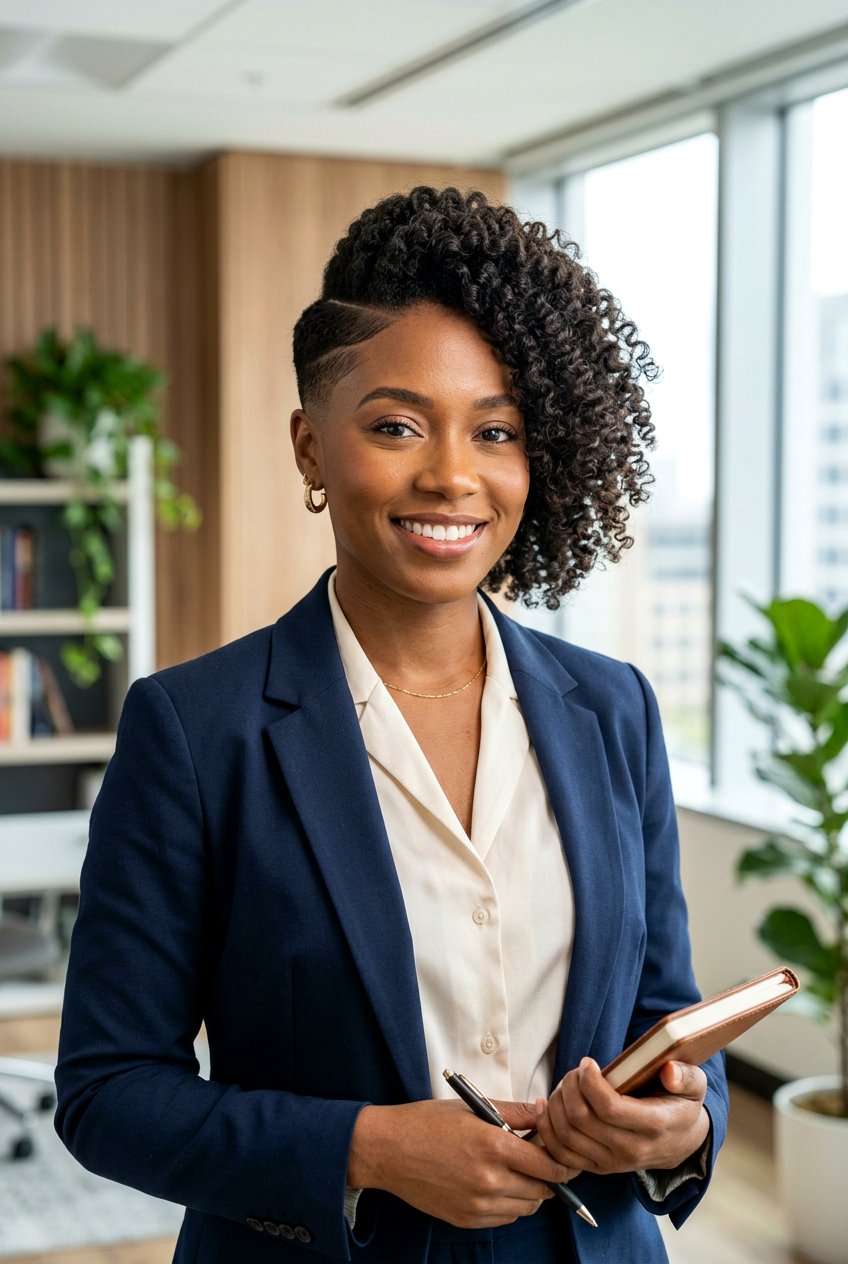 Side Part Curly Tapered Cut - 20 black women curly tapered cut ideas - 20 black women curly tapered cut ideas