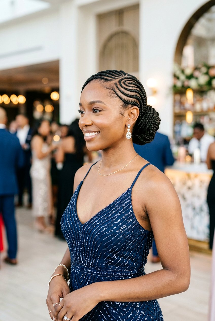 Side Part Curved Braids - 20 curved cornrow braid styles - 20 curved cornrow braid styles