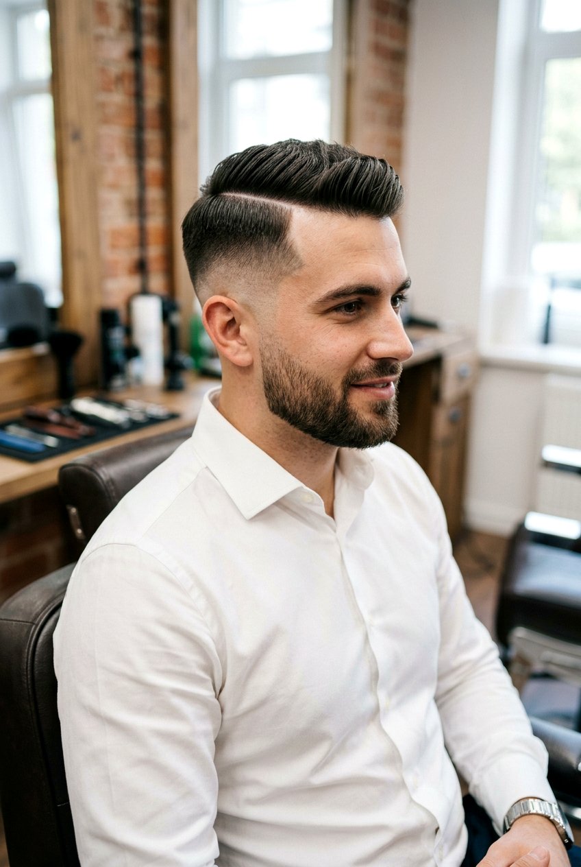 Side Part Fade - 20 mens haircut for round chubby face - 20 men’s haircut for round chubby face