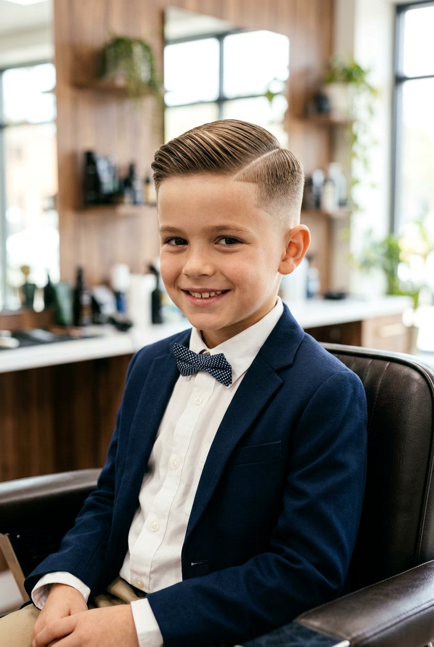 Side Part Fade - 20 young boys haircut for round face - 20 young boys haircut for round face