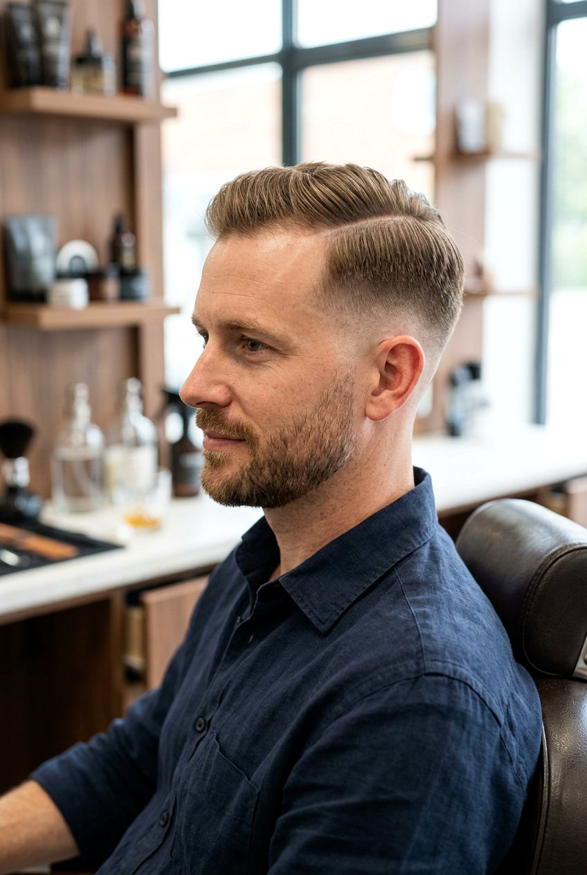 Side Part Fade - 20 hairstyles for men with thin hair - 20 hairstyles for men with thin hair