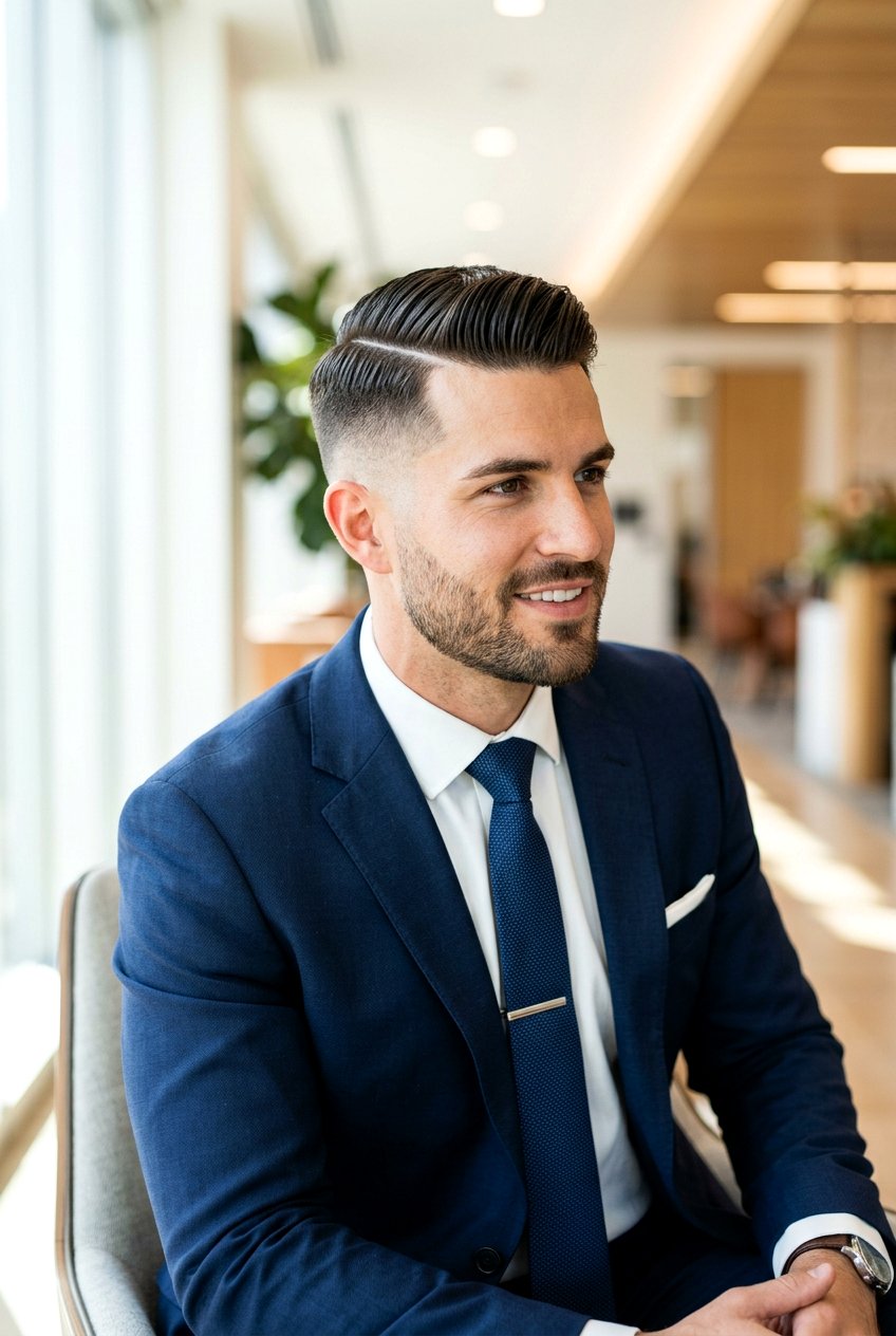 Side Part Fade - 20 mens haircut for oval face - 20 men’s haircut for oval face