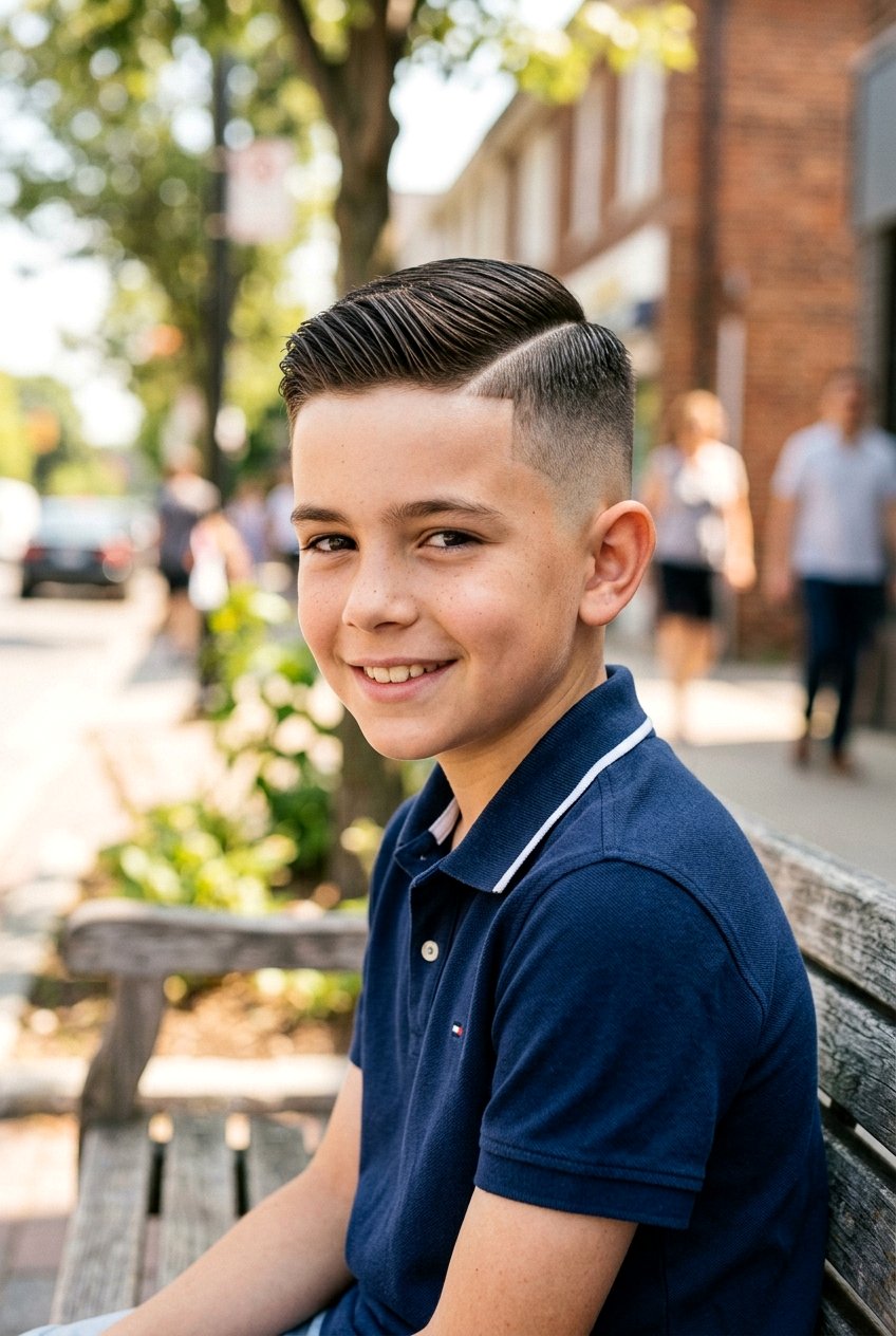 Side Part Fade Haircut - 20 boys school hairstyle with side part - 20 boys school hairstyle with side part