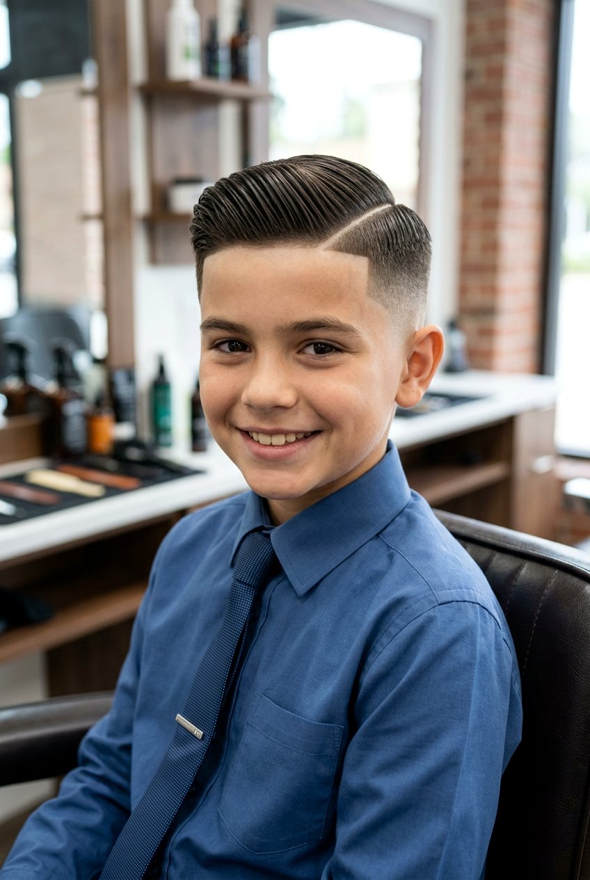 Side Part Fade - 20 boys haircut for thick straight hair - 20 boys haircut for thick straight hair