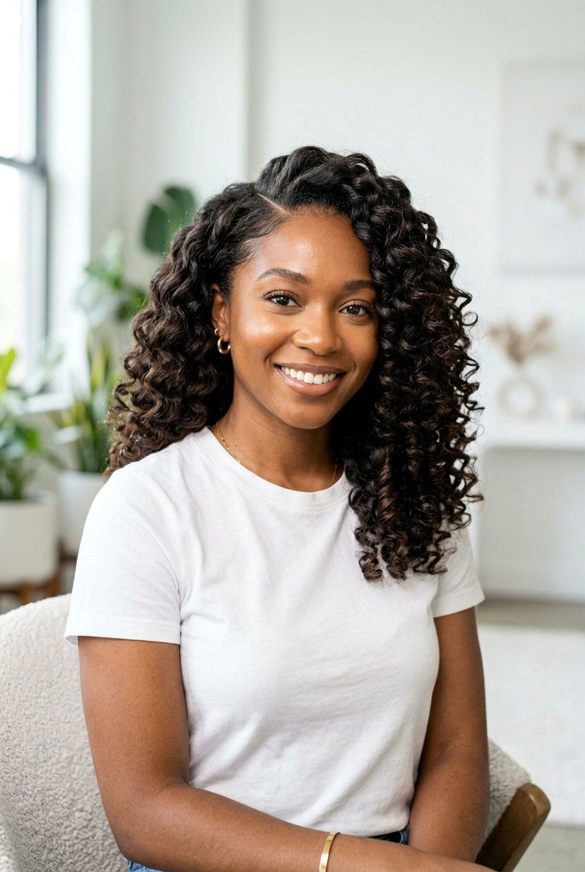 Side Part Flexi Rod Set - 20 natural hair with side part styles - 20 natural hair with side part styles