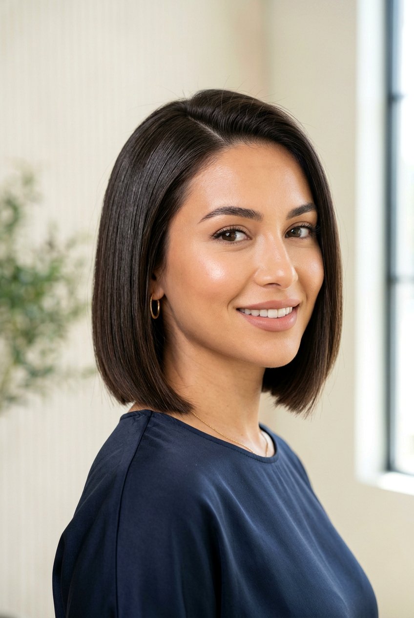 Side Part Glass Hair Bob - 20 glass hair haircut - 20 glass hair haircut