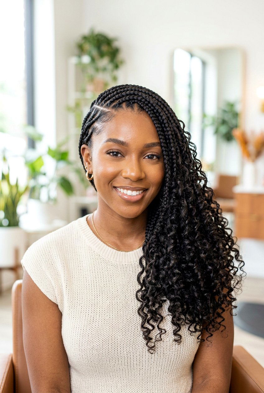 Side Part Goddess Braids - 20 goddess braids hairstyles - 20 goddess braids hairstyles