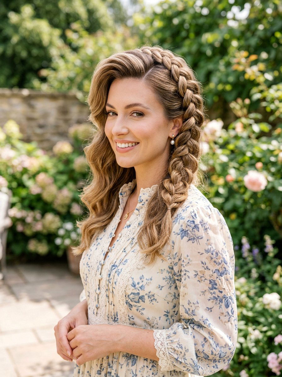 Side Part Halo Braid - 20 halo braid for wedding guest - 20 halo braid for wedding guest