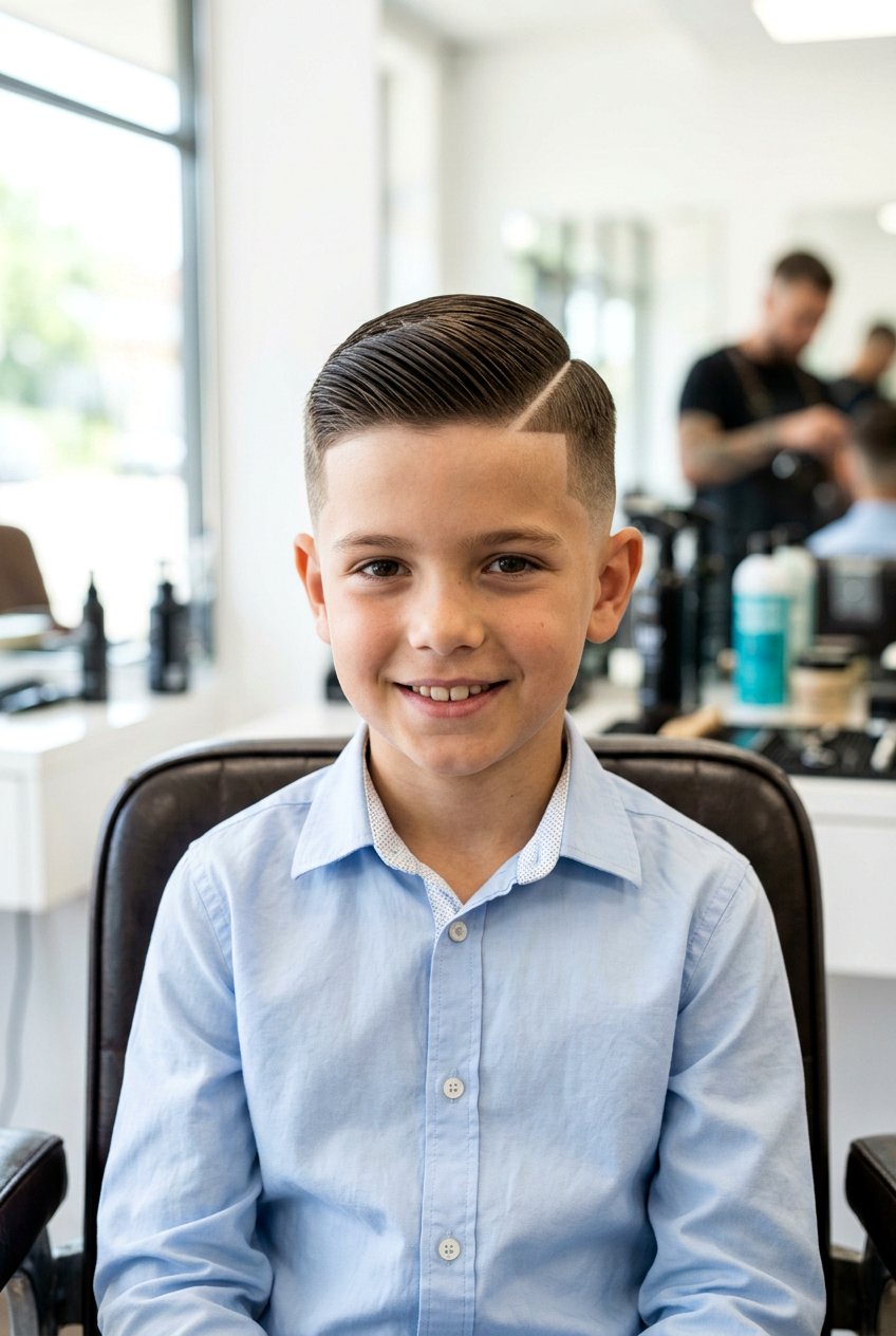 Side Part Hard Line Haircut - 20 boys school hairstyle with side part - 20 boys school hairstyle with side part