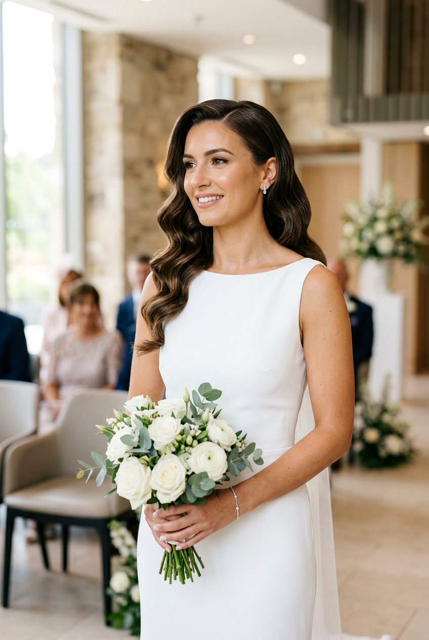 Side Part Hollywood Waves Civil Wedding Hairstyle - 20 civil wedding hairstyles - 20 civil wedding hairstyles