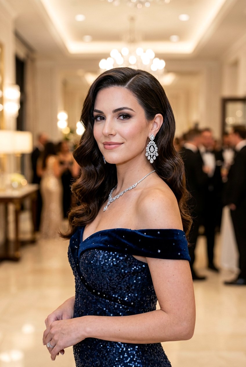 Side Part Hollywood Waves Hair - 20 girls night out hairstyles - 20 girls night out hairstyles