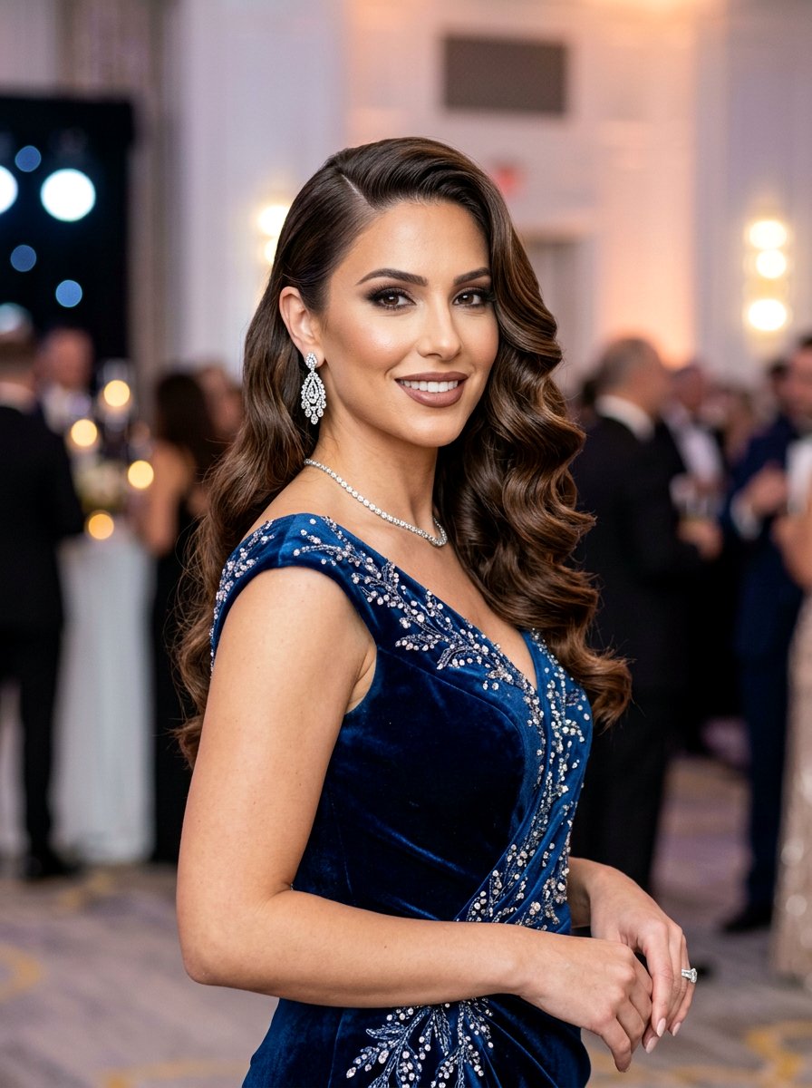 Side Part Hollywood Waves New Year Hairstyle - 20 new year party hairstyles - 20 new year party hairstyles