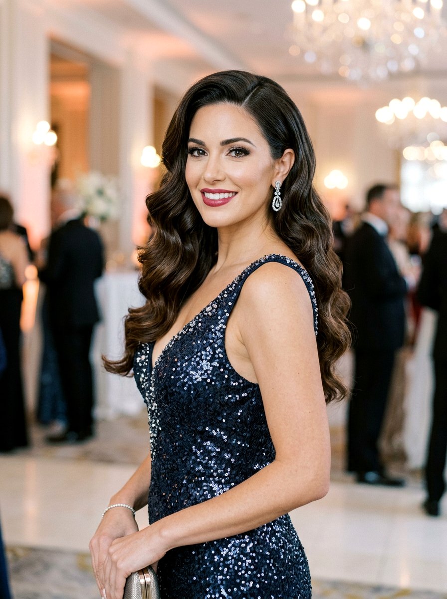 Side Part Hollywood Waves - 20 glossy side part waves hairstyle - 20 glossy side part waves hairstyle