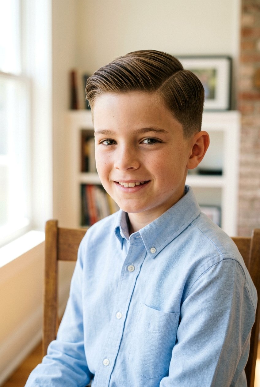 Side Part Ivy League Haircut - 20 boys school hairstyle with side part - 20 boys school hairstyle with side part